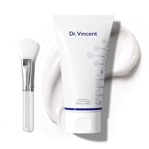 Dr Vincent Deep Hydration Collagen Night Wrapping Mask with Collagen Peptides, Overnight Peel Off Face Mask for Firming and Antioxidant, Tri-peptide for Smoothing Wrinkles, 5.07 oz Large Size