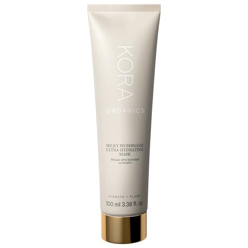 KORA Organics Milky Mushroom Ultra-Hydrating Mask, Overnight Face Mask with Hyaluronic Acid, Aloe & Coconut Milk, Certified Organic, Vegan Skincare, 3.38 fl oz