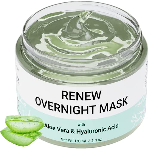 Doppeltree RENEW Overnight Face Mask with Aloe Vera & Hyaluronic Acid | 4 fl.oz | Anti Aging Moisturizing Facial Gel Sleeping Mask for Women & All Skin Types, Night Time Korean Skin Care & Repair
