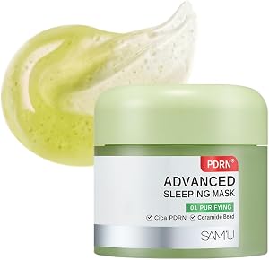 SAM'U PDRN Advanced Sleeping Mask for Purifying, Hydrating Korean Overnight Mask with Cica