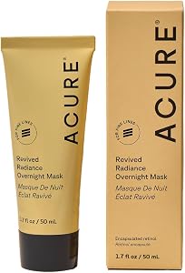 Acure Revived Radiance Overnight Mask - Night Face Mask for Sleeping, Hydrating Facial Jel