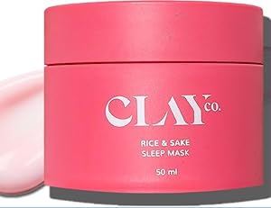 CLAY Co. Rice Sleep Mask with Sake Extract Overnight Face Mask for Smooth Glowing Skin
