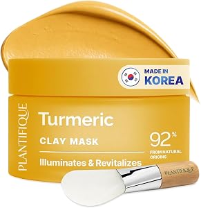 PLANTIFIQUE Korean Turmeric Clay Mask with Vitamin C for Face & Body – Targets Dark Sp