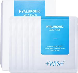 +WIS+ Hyaluronic Acid Face Mask 24 EA with Hyaluronic Acid Serum and Vitamin B5, Facial Ma