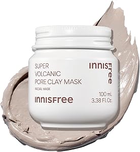 Innisfree Super Volcanic Clay Masks - Pore & Sebum Clay Mask for Oily Skin, Dual Mask