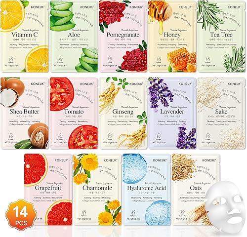 KONEUK 14 Pack Sheet Face Masks Skincare, Hydrating Face Masks Suitabl — Side-by-side comparison of top picks in this category